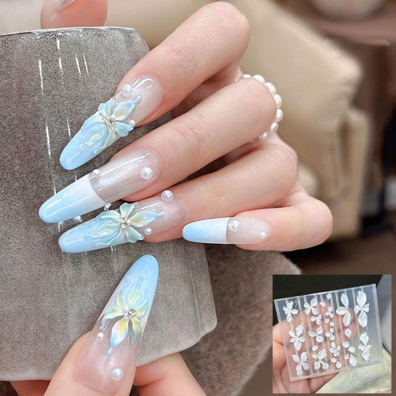 Nail Art - قالب أظافر ثلاثي الأبعاد بتصميم زهرة